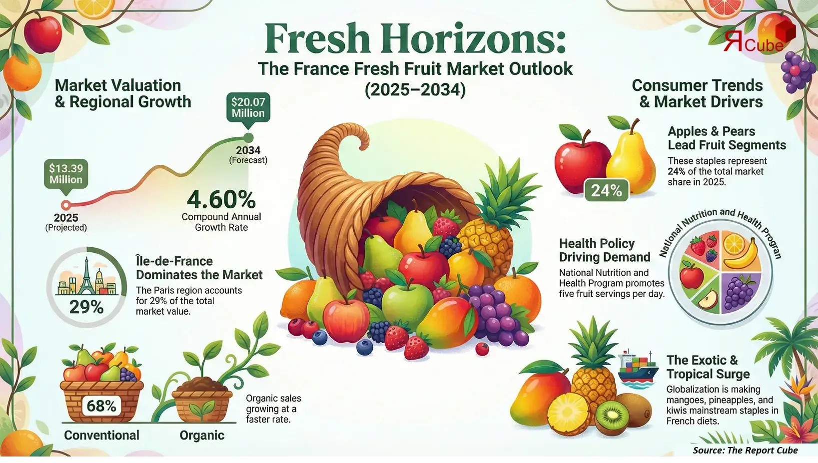 France Fresh Fruits Market 2026-2034 infographic explaining market structure and opportunities